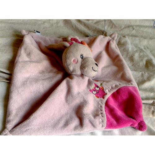 Doudou Plat Lapin Rabbit Tex Baby Carrefour Orange Brode Chouette Hibou Pois Rose Rakuten