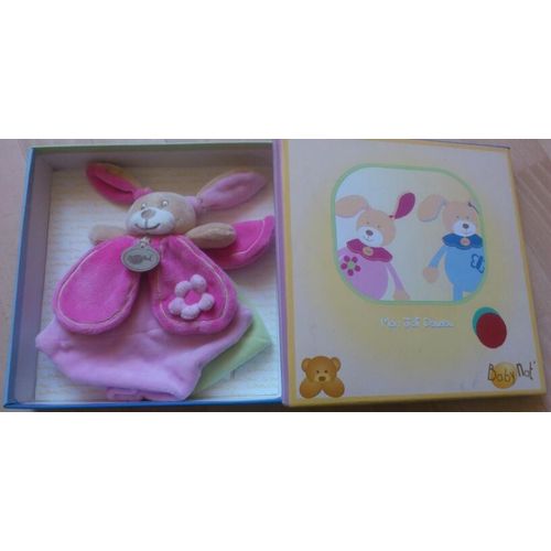 Doudou Lapin Baby Nat' Rose Et Vert