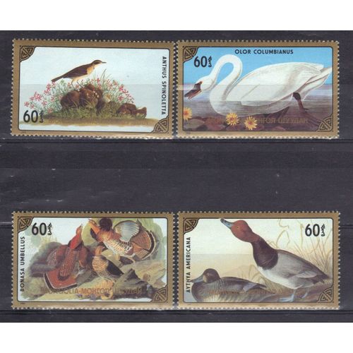 Mongolie 1986 : Faune : Oiseaux - Série Entière De 4 Timbres Neufs **
