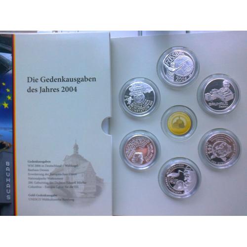 Éditions Commémoratives Allemagne 2004 5 Coins À 10  Argentés