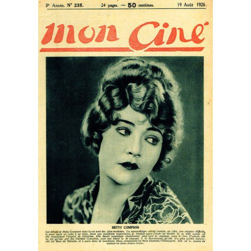 Mon Ciné 235 Betty Compson Charlie Chaplin Mary Pickford Karl Dane