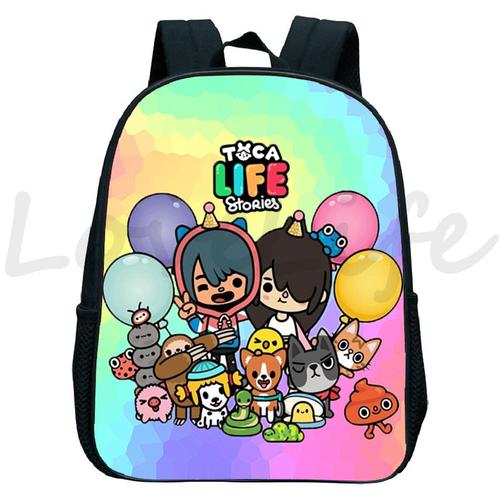 Toca ? Sac à Dos Pour Enfants Sac D'école Dessin Animé Kawaii Jeu Du Monde Cadeau Mochila