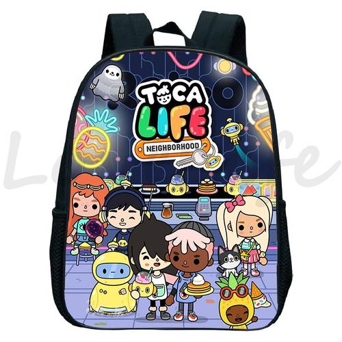 Toca ? Sac à Dos Pour Enfants Sac D'école Dessin Animé Kawaii Jeu Du Monde Cadeau Mochila