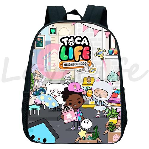 Toca ? Sac à Dos Pour Enfants Sac D'école Dessin Animé Kawaii Jeu Du Monde Cadeau Mochila