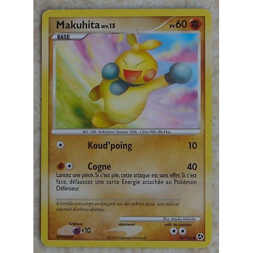 Carte Pokemon Makuhita 78/106 Pv60 - Base Niv.15 Type Combat - Diamant & Perle Duels Au Sommet 2008