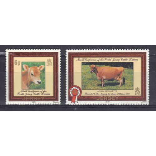 Ile De Jersey 1979 : 30è Anniversaire De La Conférence Internationale Des Éléveurs De Vaches Jersiaises - Série Entière De 2 Timbres Neufs **