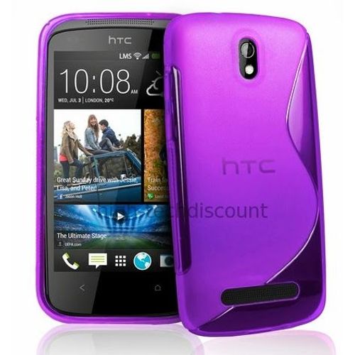 Housse Etui Coque Pochette Silicone Gel Pour Htc Desire 500 + Film Ecran - Mauve