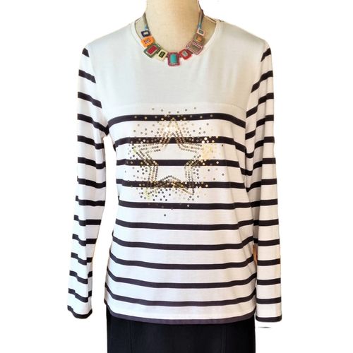 T-Shirt Damart Taille 38 Bleu Marine Et Blanc À Rayures