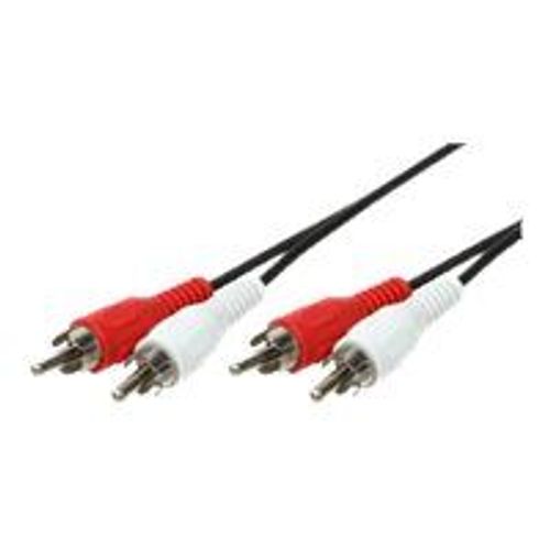 LogiLink - Câble audio - RCA x 2 mâle pour RCA x 2 mâle - 5 m - noir