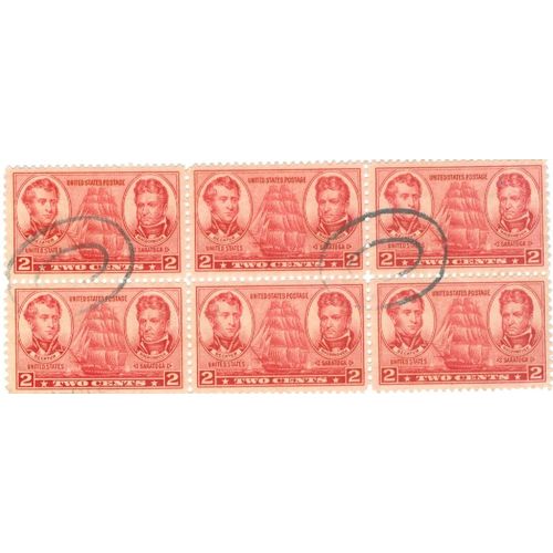 Usa 1936 - Navy - Decatur - Mcdonough - 2c - Scott 791 - Bloc De 6 - Oblitérés