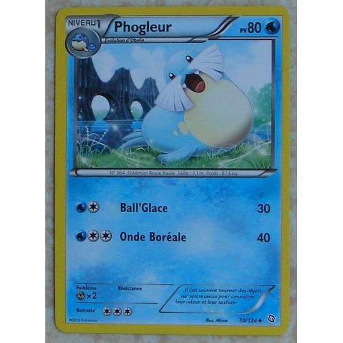 Carte Pokemon Phogleur 30/124 Pv80 - Niveau 1 Type Eau - Noir & Blanc Dragons Exaltés 2012