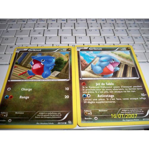 Carte Pokemon Griknot 87/124 Griknot 86/116