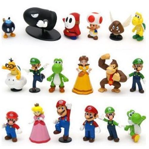 Lot De 18 Figurines Univers Super Mario Bros
