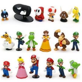 Lot De 18 Figurines Univers Super Mario Bros