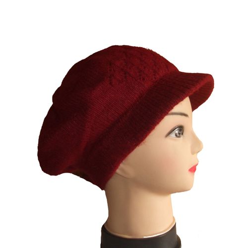 Bonnet Casquette Galette À Visière Laine Angora
