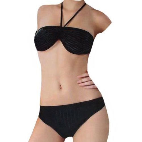 Maillot De Bain Bikini Bandeau Sexy - Noir Blanc - S (38)  M (40)  L (42)