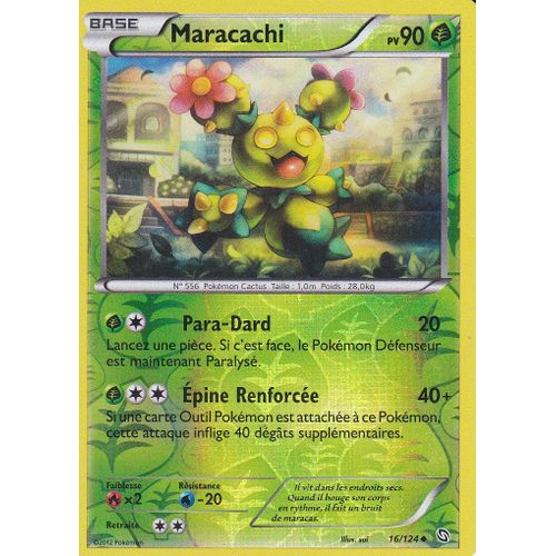 Carte Pokemon - Maracachi - 16/124 - Reverse - Dragons Exaltes -