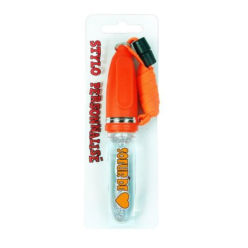 Stylo Message 11 Cm Avec Paillettes Et Cordon Tour De Cou S¿Ur De Coeur