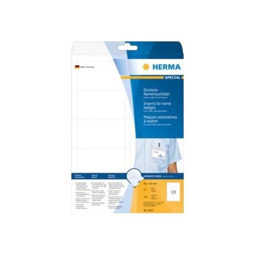 HERMA Namens-Einsteckschild. A4 90x54 mm weiß Kart