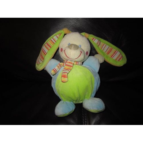 Doudou Peluche Lapin Lievre Bunny Rabbit Chien Hund Dog Mots D Enfants Leclerc Siplec Vert Bleu Rakuten