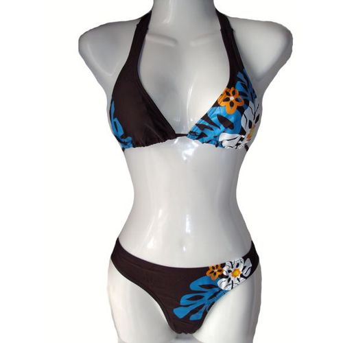 Maillot De Bain Deux 2  Pièces Bikini - Noir Rouge Bleu Marron Blanc - Taille S (38) M (40) L (42)