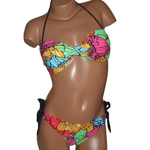 Maillot De Bain Femme Bikini Deux 2 Pièces Bandeau Rayures Multicolores - S 36 M 38 L 40 Xl 42 Maillots Bains