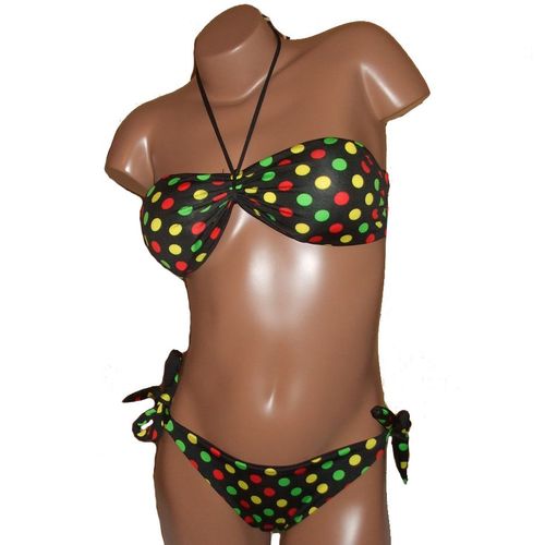 Maillot De Bain Femme Bikini Deux 2 Pièces Bandeau Rayures Multicolores - S 36 M 38 L 40 Xl 42 Maillots Bains