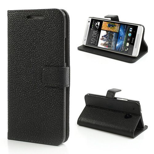 Etui Housse Cuir Pu Htc One Mini M4 Noir Portefeuille