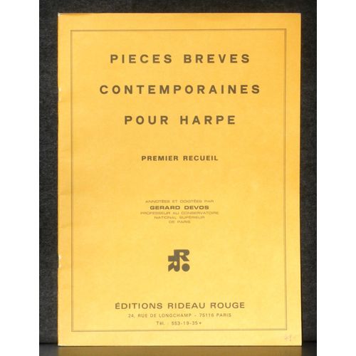 Gérard Devos Pièces Brèves Contemporaines Pour Harpe : Castérède, Damase, Devos, Dubois, Tournier.