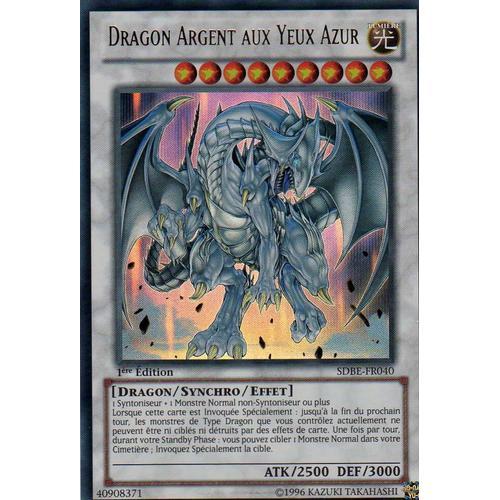 Dragon Argent Aux Yeux Azur ---Sdbe-Fr040---Utra Rare