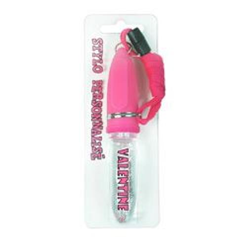 Stylo Message 11 Cm Avec Paillettes Et Cordon Tour De Cou Valentine