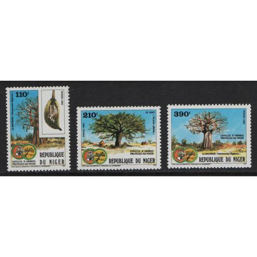 République Du Niger, Timbres-Poste Y & T N° 686 À 688, 1985 - Espèces D'arbres Protégés