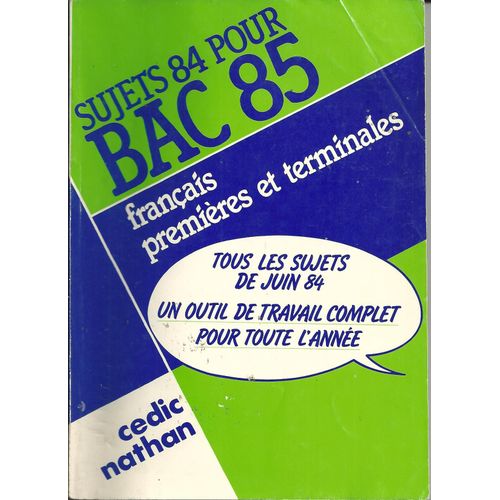 Sujets 84 Pou Bac 85 Français Premières Et Terminales