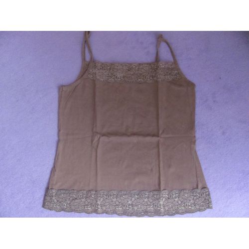 Débardeur Jennyfer Marron A Dentelle
