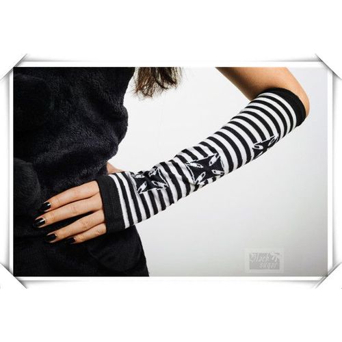 Mitaine Longue Avec  Motif Croix  Emo Punk Gothique