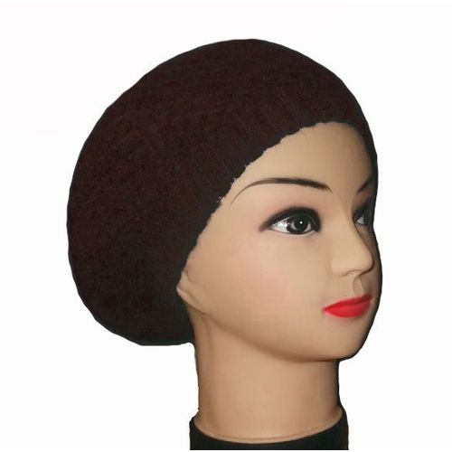 Bonnet Galette Double - Noir Marron Bleu Rouge... - Angora -  Laine Neuf