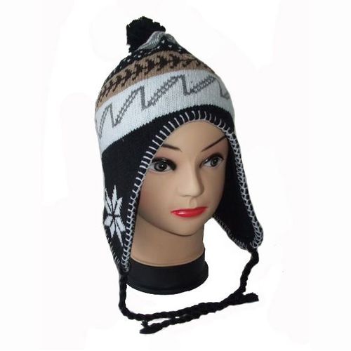 Bonnet Péruvien Tresses Pompon Mixte Plusieurs Coloris