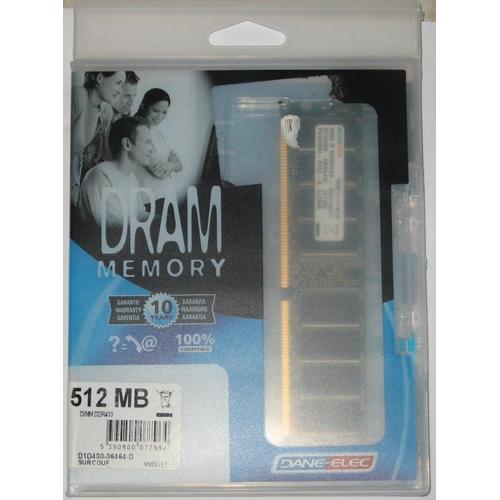 DAN-ELEC - Mémoire - 512 MB DIMM 184 broches DDR 400 PC 3200 Mémoire sans tampon