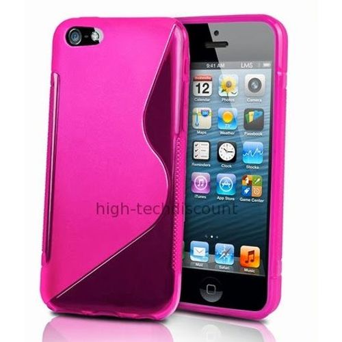 Housse Etui Coque Pochette Silicone Gel Pour Apple Iphone 5c + Film Ecran - Rose