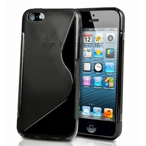 Housse Etui Coque Pochette Silicone Gel Pour Apple Iphone 5c + Film Ecran - Noir