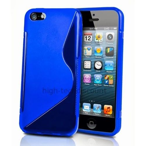 Housse Etui Coque Pochette Silicone Gel Pour Apple Iphone 5c + Film Ecran - Bleu