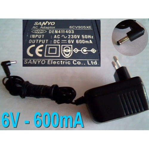 Transformateur SANYO 6CV905XE / DEN411403 (6V-600mA) AC/DC