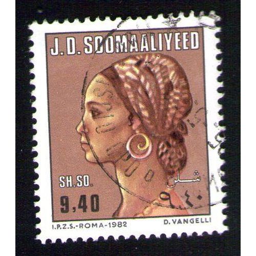 Somalie Oblitération Ronde Used Stamp J.D. Soomaaliyeed Tête De Femme Profil