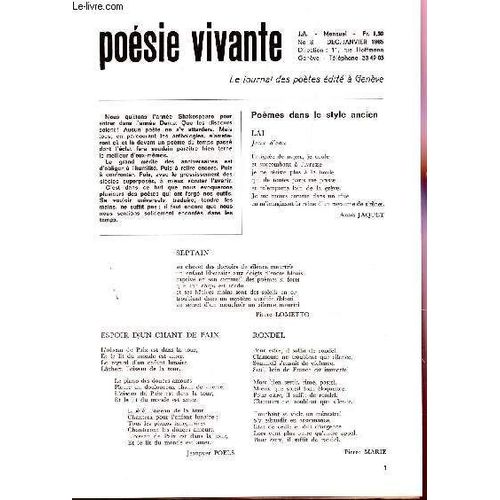 Poesie Vivante N 8 Dec Janvier 1965 Poemes Dans Le Style Ancien Gabriel Cousin Pierregarnier Lettres De Grece De Hollande Etc Rakuten
