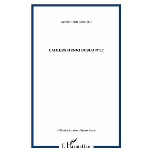 Cahiers Henri Bosco N° 27