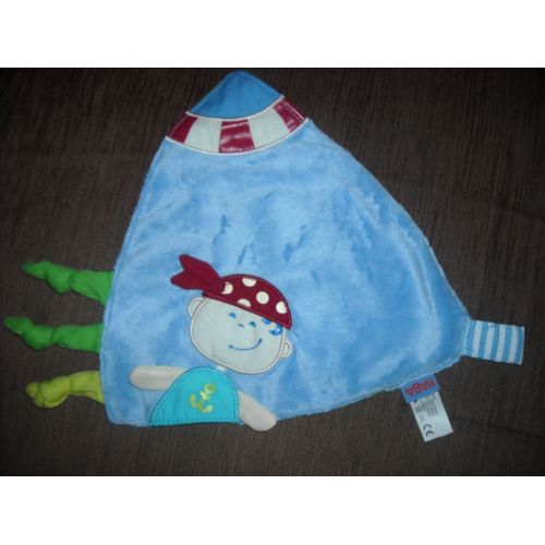 Doudou Plat Triangle Bleu Garçon