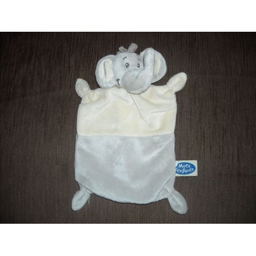 Doudou Plat Éléphant Mots D'enfants