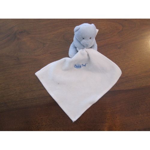 Doudou Ours Et Son Mouchoir Bleu Ciel Baby Nat' / Babynnat