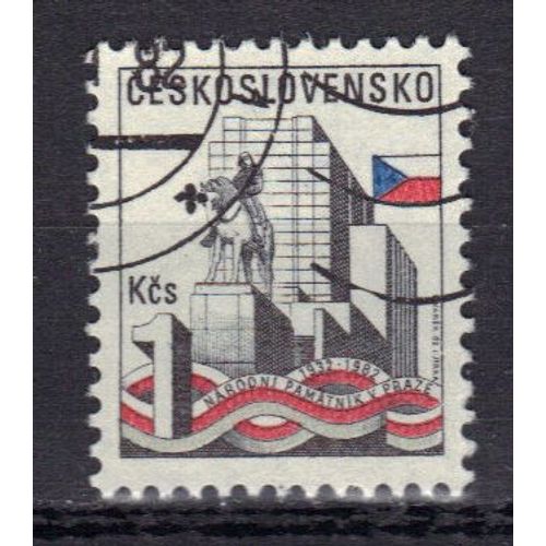 Tchecoslovaquie 1982 : 50è Anniversaire Du Mémorial National De Prague : Mémorial Sur La Colline Ziskov - Timbre Oblitéré