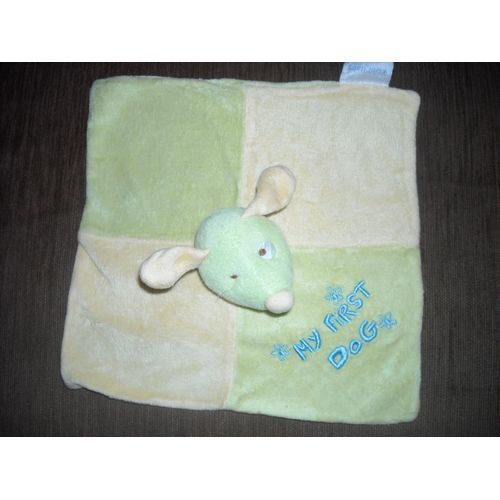 Doudou Plat Chien Vert Et Jaune Kiabi Baby